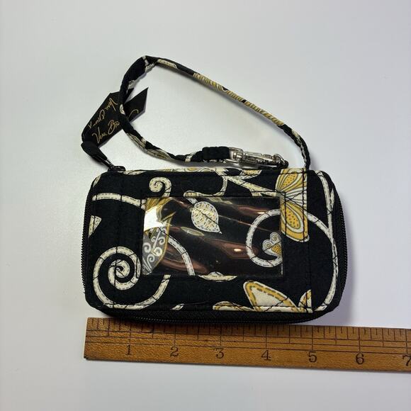 Vera Bradley all in one wristlet in Yellow Bird Wallet ID Window Zip Around - Picture 1 of 4